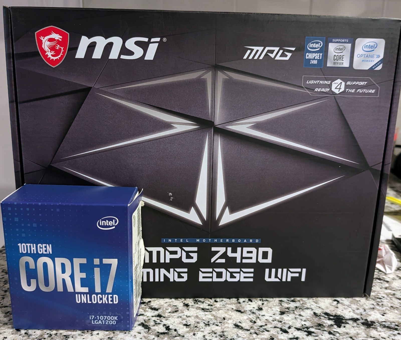 MSI MPG Z490 Gaming Edge WiFi + Intel i7-10700K Bundle – LGA1200 – Original Box