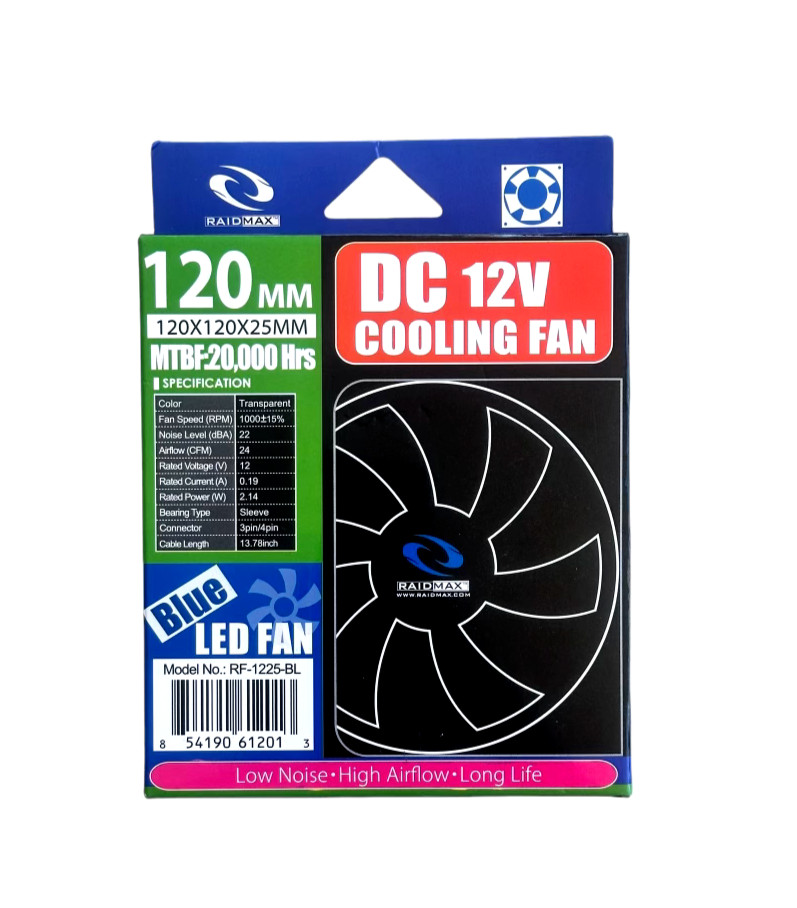 Cooling Fan DC 12V 120mm 3PIN/4PIN PC Gaming Case Blue LED Cooling Fan