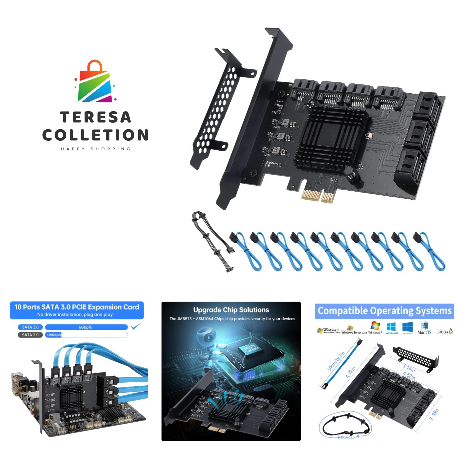 Versatile PCI Express 3.0 SATA Controller Card – Supports Up to 160TB Storage