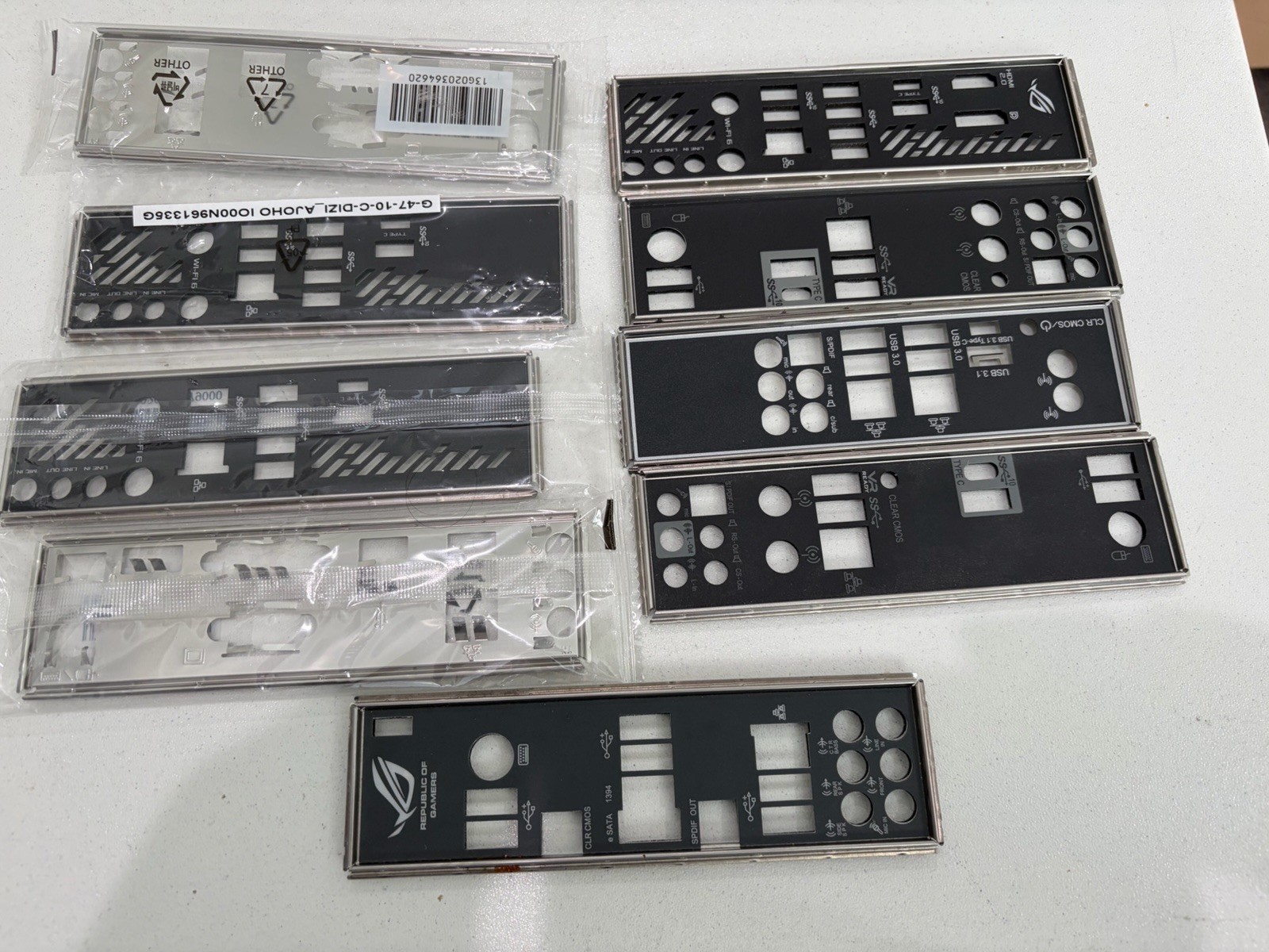 Mixed Bulk Lot of 9 Motherboard I/O IO Shield Back Panel Cover Plate new & used