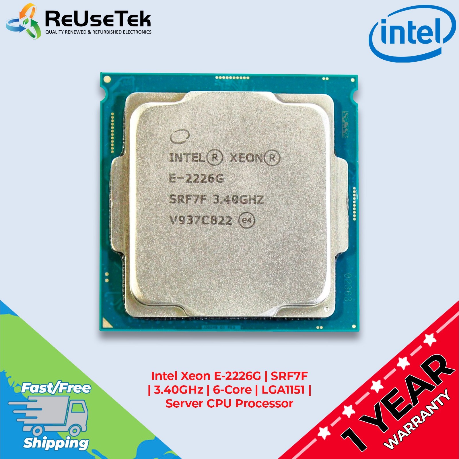Intel Xeon E-2226G | SRF7F | 3.40GHz | 6-Core | LGA1151 | Server CPU Processor