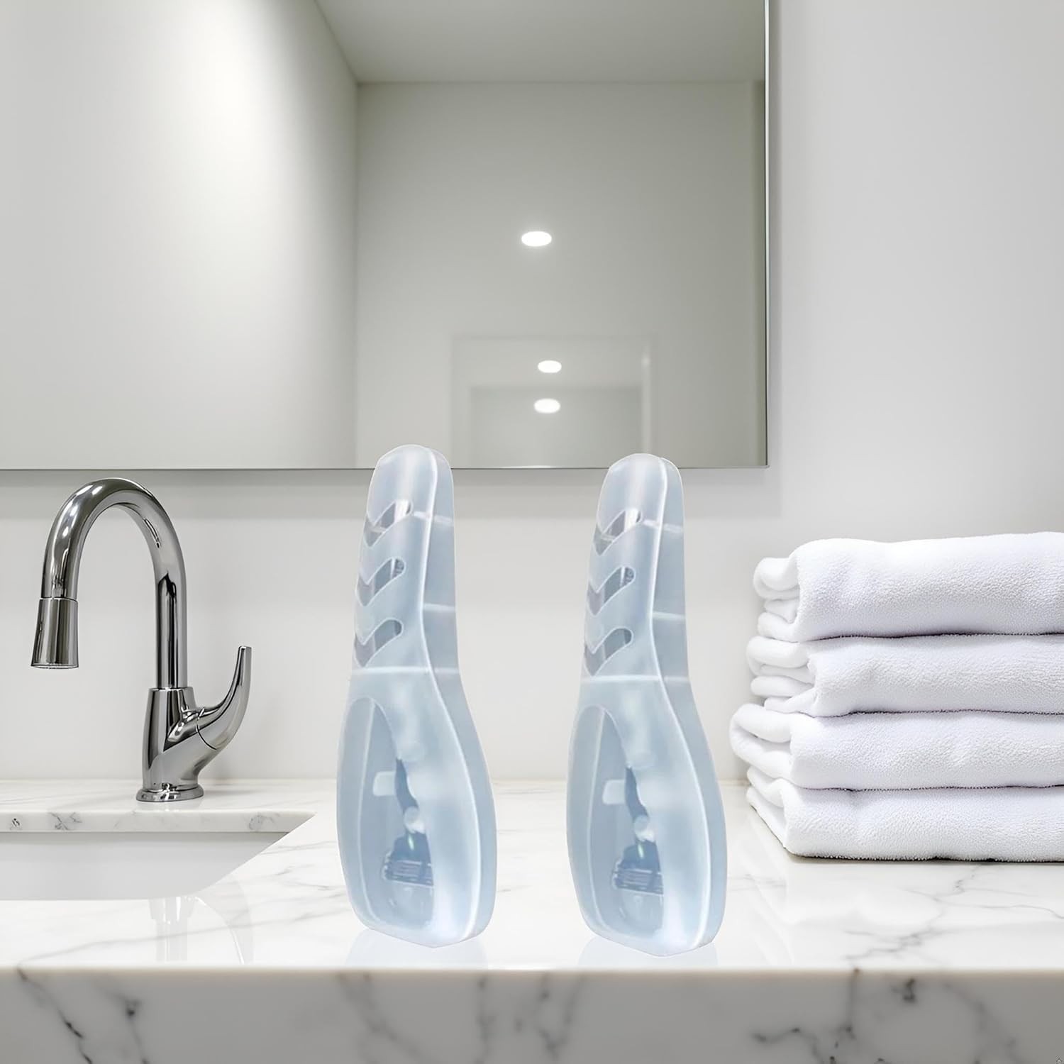 2Pcs Clear Portable Travel Men Manual Razor Protector Plastic Box Cover