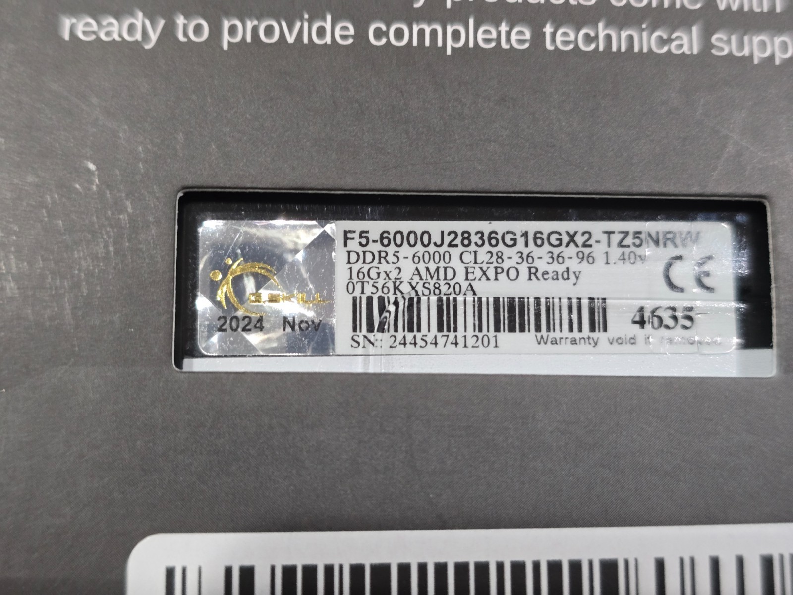 G.SKILL Trident Z5 NEO RGB 32GB (2x16GB) 6000 MT/s *CL28* (AMD EXPO) *White DDR5