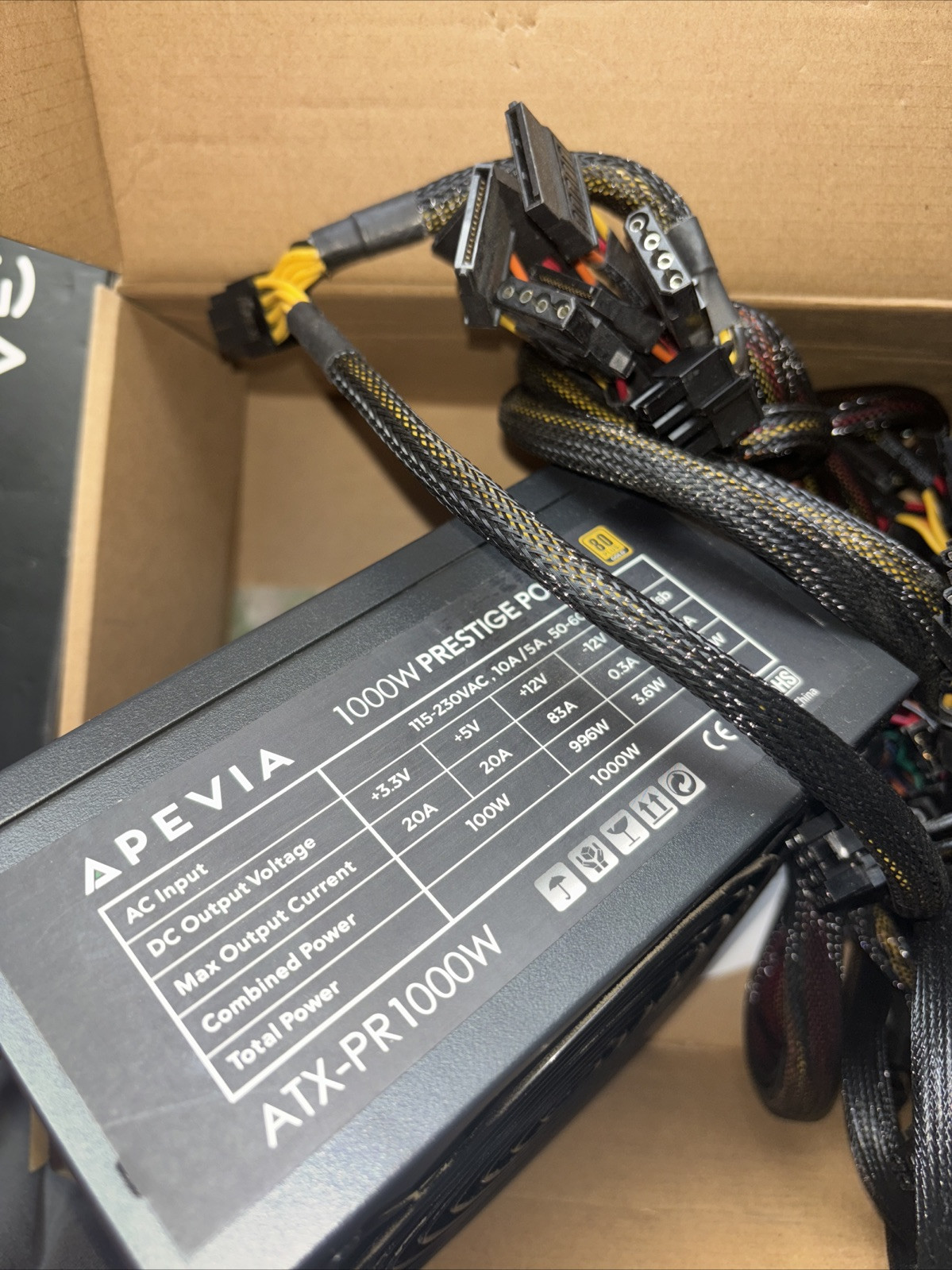 Apevia ATX-PR1000W PCIe 5.0 Prestige 1000W 80+ Gold Certified, PCIe 5.0 / Gen…