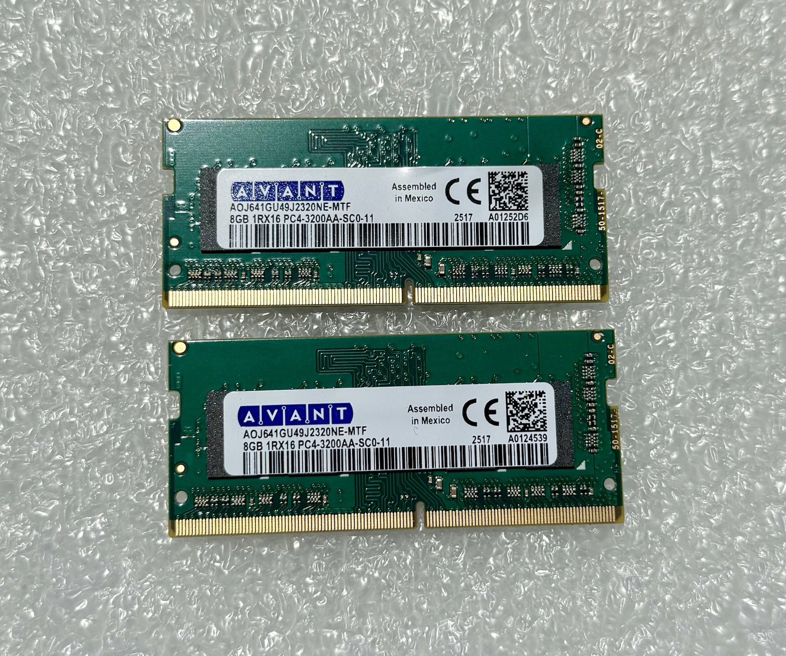 AVANT 16GB (8GB x 2) 1Rx16 PC4-3200AA DDR4-3200 Laptop RAM AOJ641GU49J2320NE-MTF