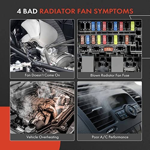 Left Engine Radiator Cooling Fan Assembly Compatible with Select Left Side