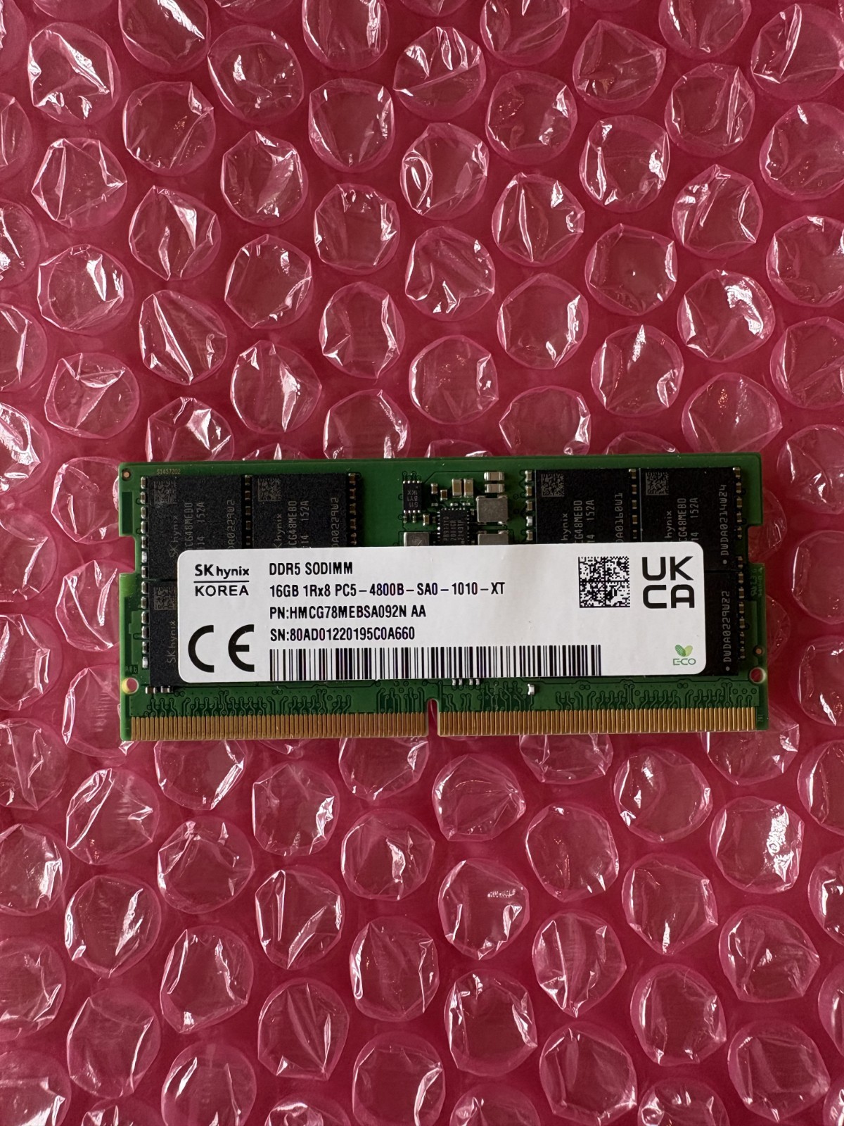 SK Hynix 16GB DDR5 4800 SODIMM 1Rx8 PC5 4800B HMCG78AEBSA095N Laptop RAM