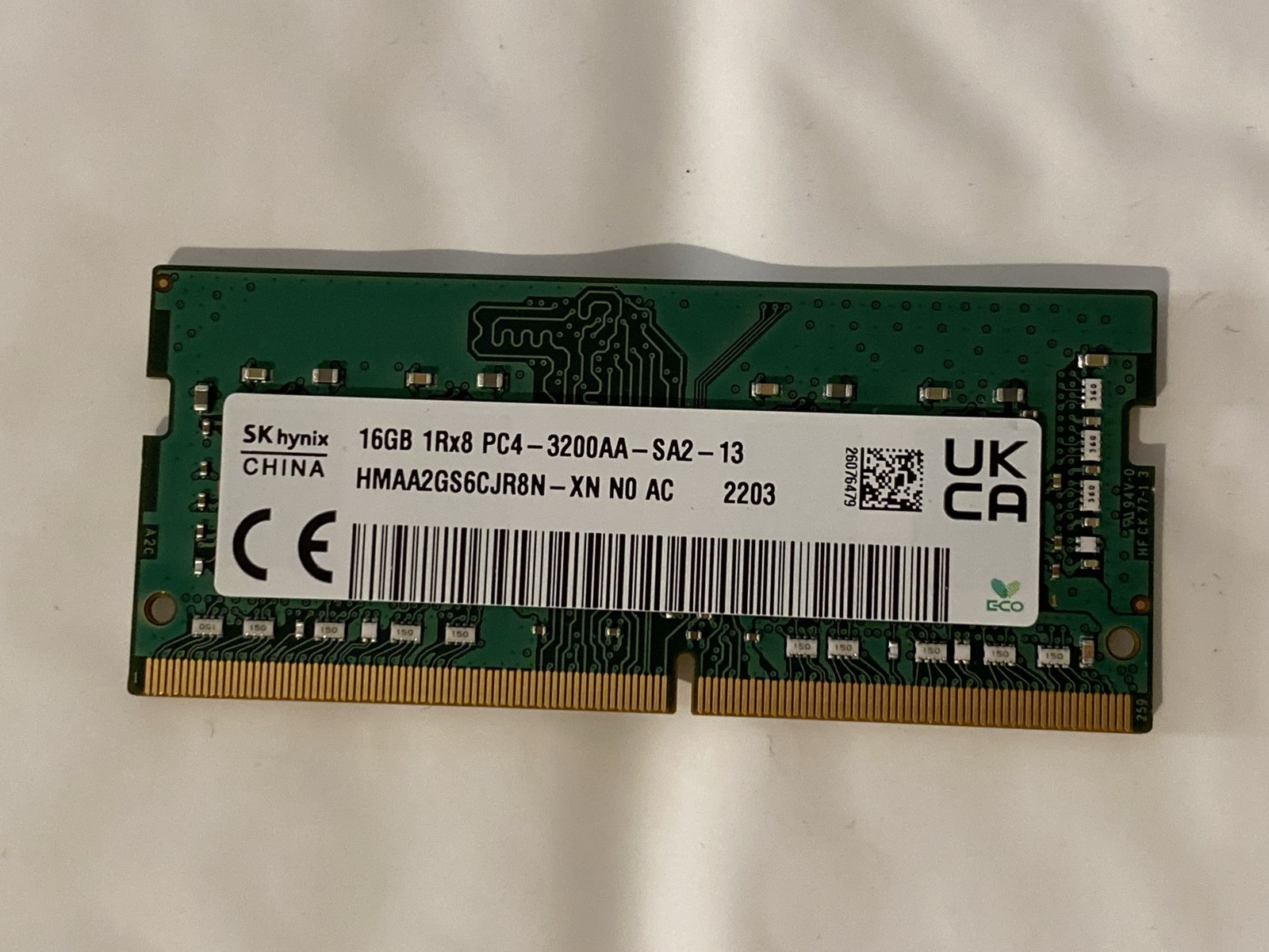 SK Hynix 16GB 1Rx8 PC4-3200AA DDR4 SODIMM Laptop RAM HMAA2GS6CJR8N-XN