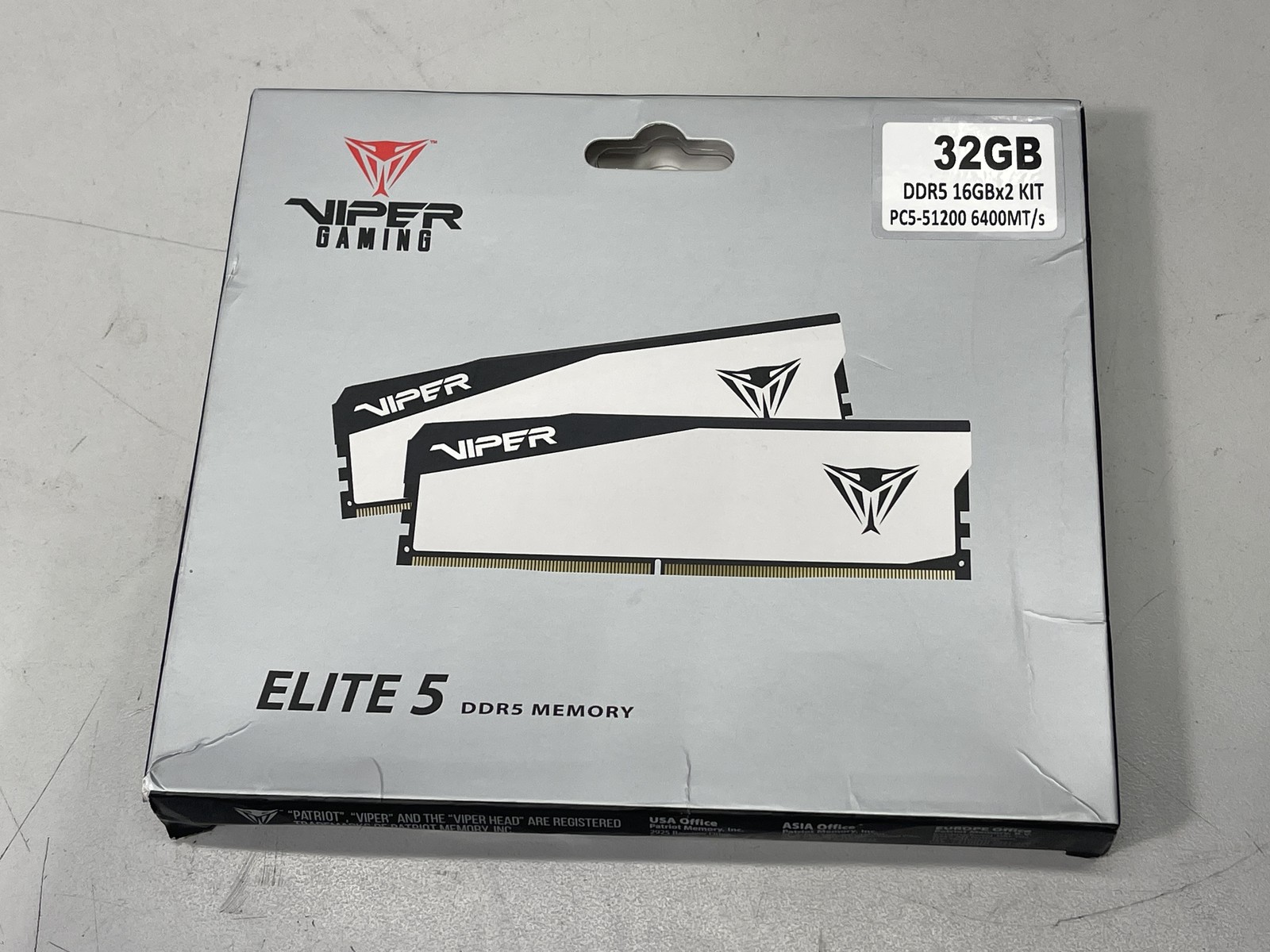 Patriot Viper Elite 5 32GB (2 x 16GB) 288-Pin PC RAM DDR5 6000 VEB532G6030KW