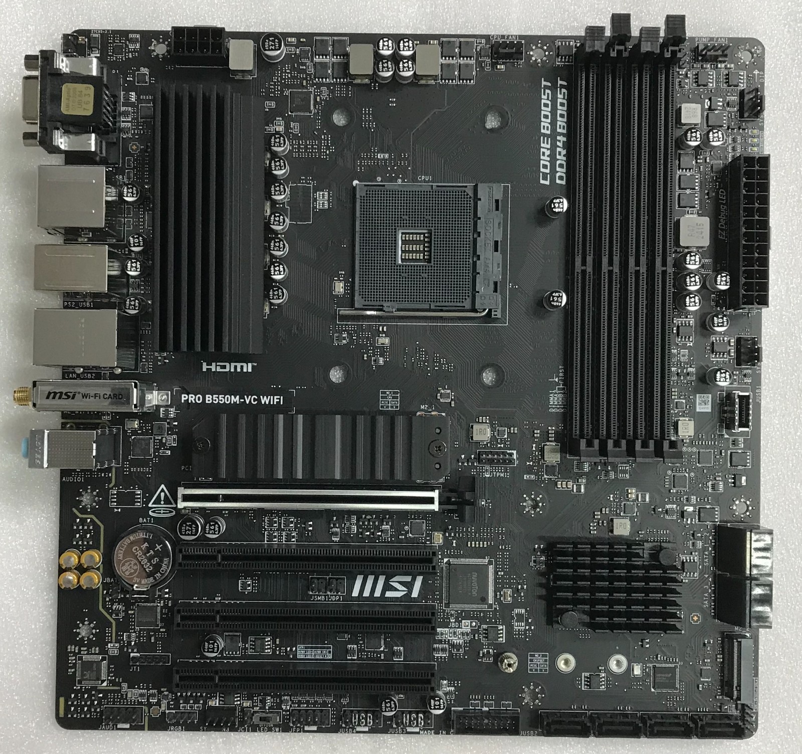 MSI PRO B550M-VC WIFI | No I/O Shield | No Accessories | Backplate Included