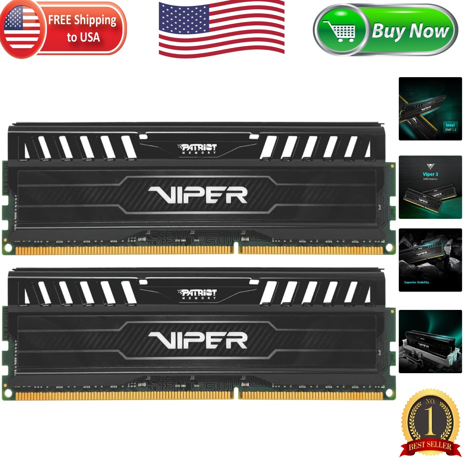 16GB Patriot Viper 3 RAM – 1600MHz DDR3, Lifetime Included