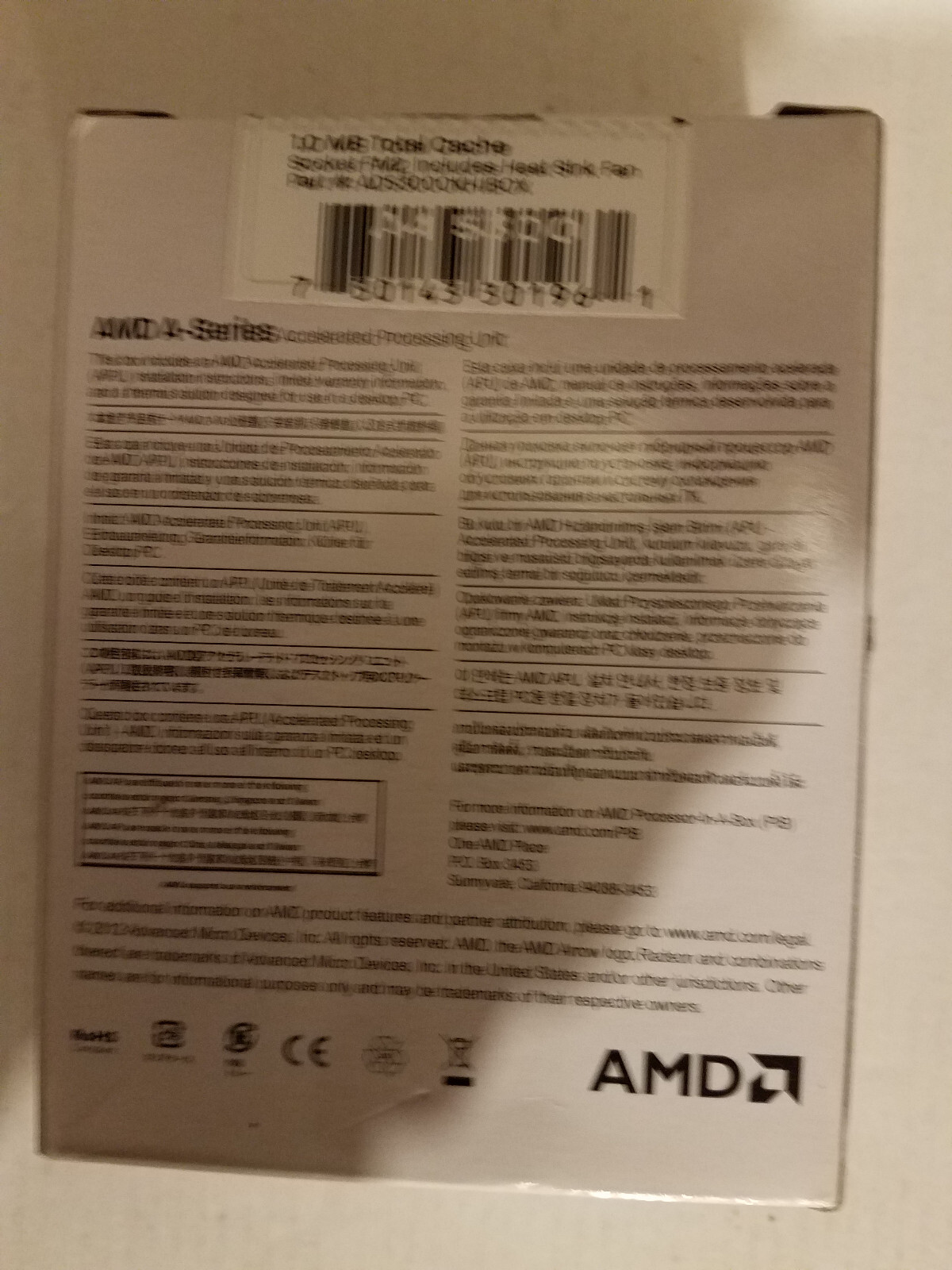 AMD A4 5300 Dual Core 3.4 GHz Socket FM2 CPU AD5300OKHJBOX