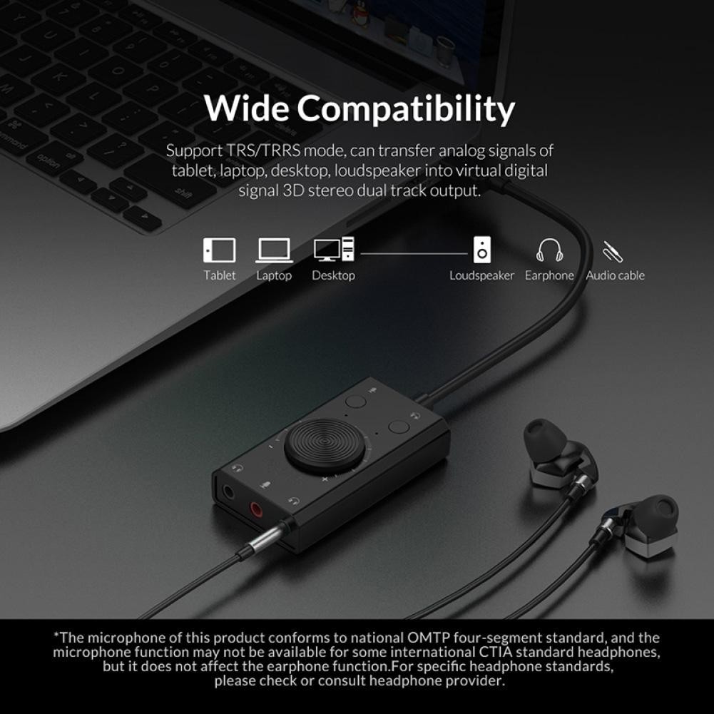 Universal External USB Sound Card For Speaker Microphone Earphone Plug&Play