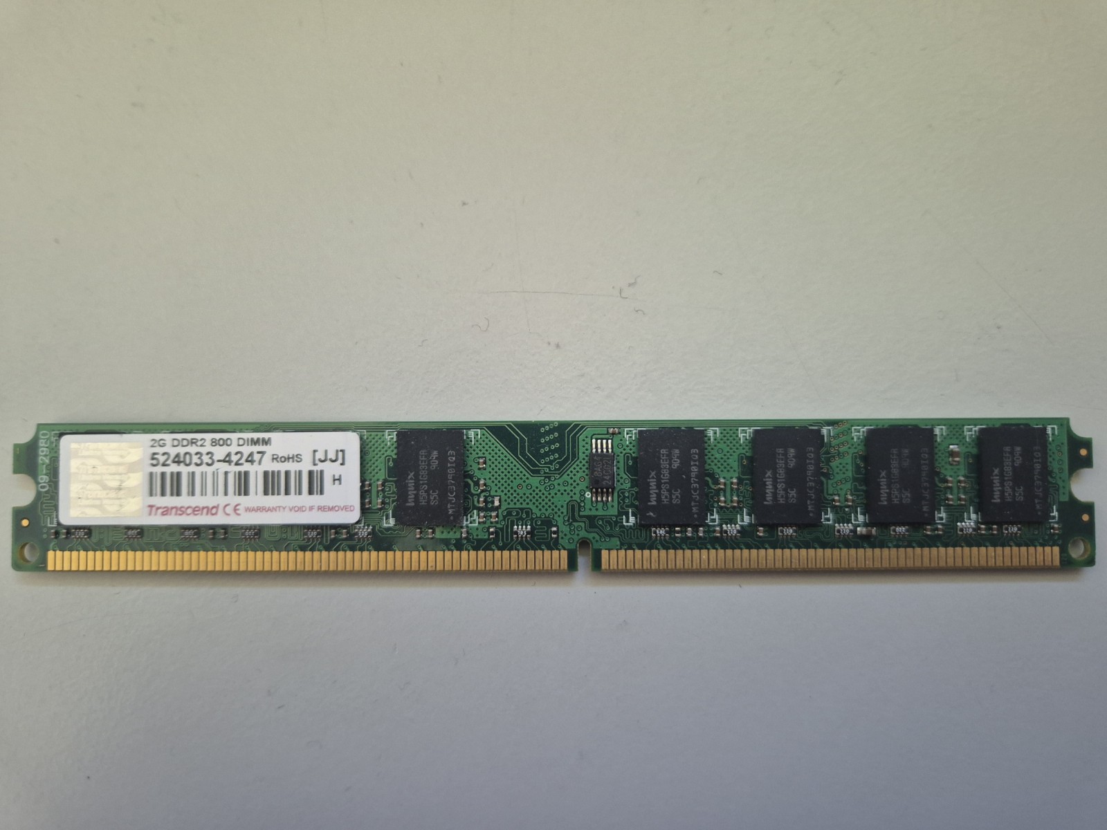 2GB Transcend DDR2 RAM 800MHz PC2-6400U DIMM 240-pin CL5 Low Profile 2Rx8 Excellent