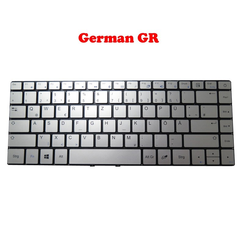 Laptop Replacement Keyboard For Teclast F6S 13.3′ German GR Silver New