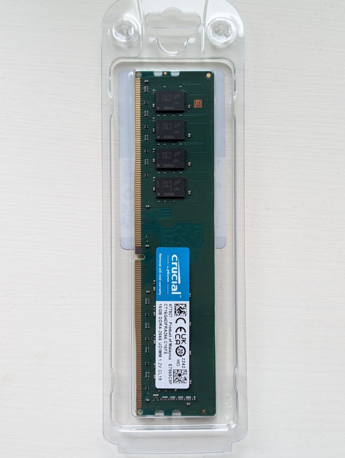 Crucial 16GB PC4-21300 (DDR4-2666) Memory (CT16G4DFRA266) UDIMM RAM