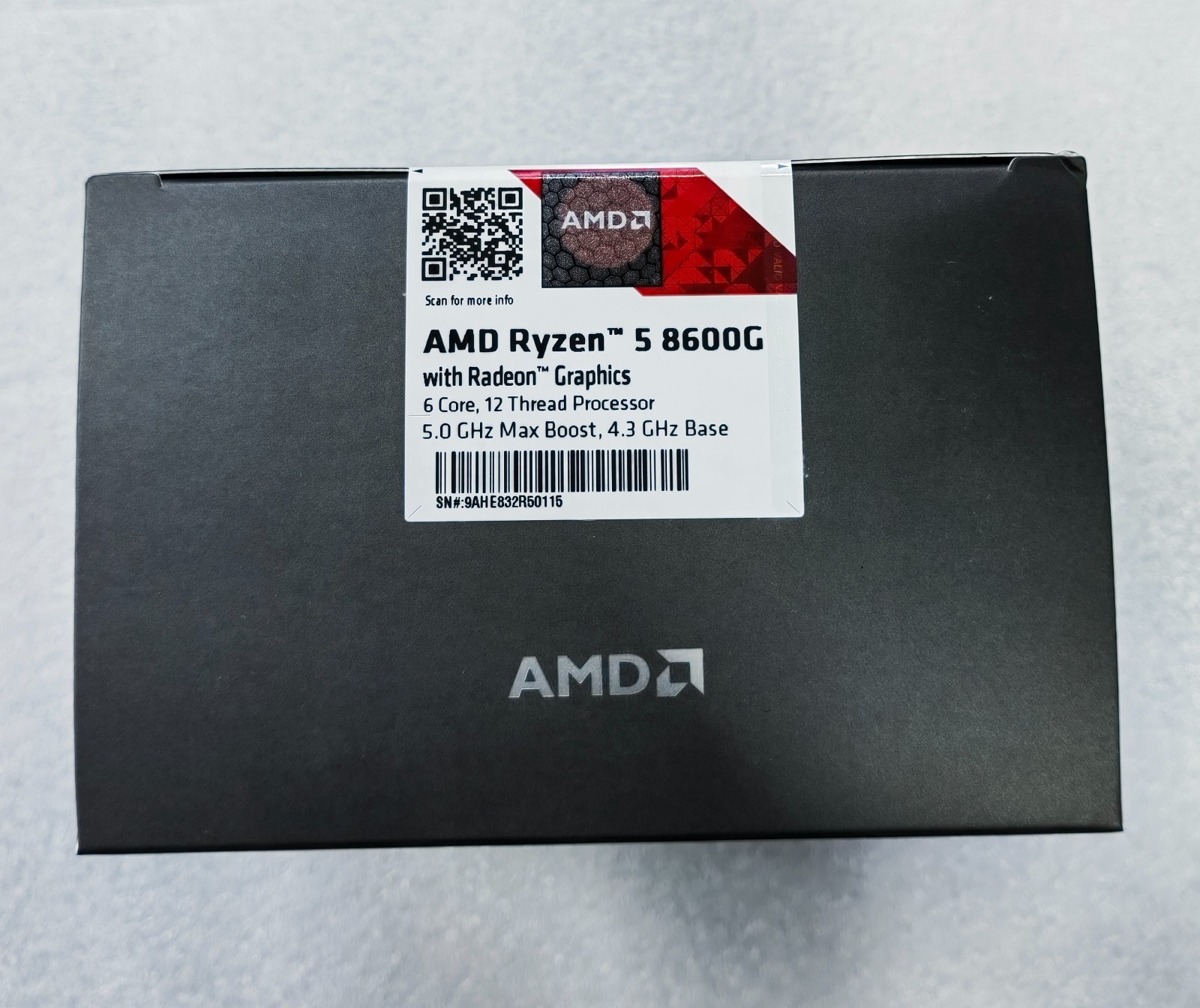 Boxed AMD Ryzen 5 8600G Desktop Processor ZEN 4 Socket AM5 100-100001237CBX