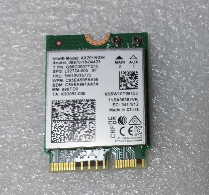 INTEL AX201NGW AX201 DUAL BAND Wi-Fi BLUETOOTH NETWORK CARD
