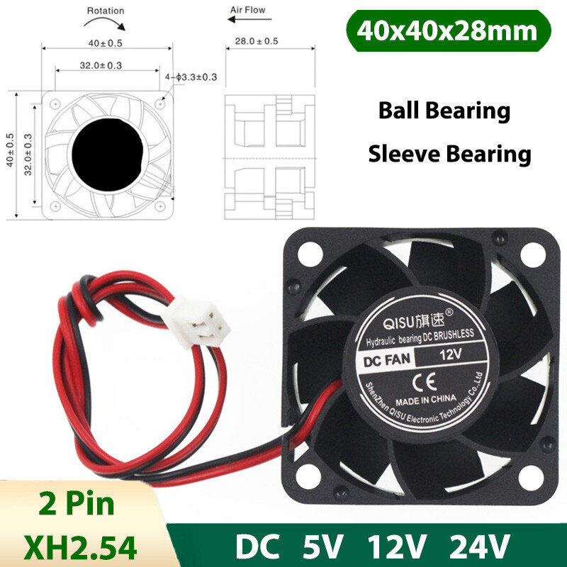 4028 Cooling Fan Mini Silent Brushless Fans DC 5V 12V 24V Sleeve Ball 40x40x28mm