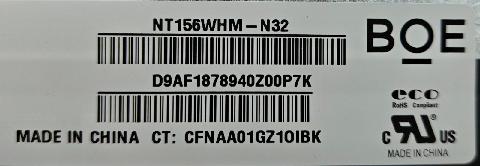 BOE NT156WHM-N32 15.6″ Laptop LED LCD HD Screen glossy 30-pin universal