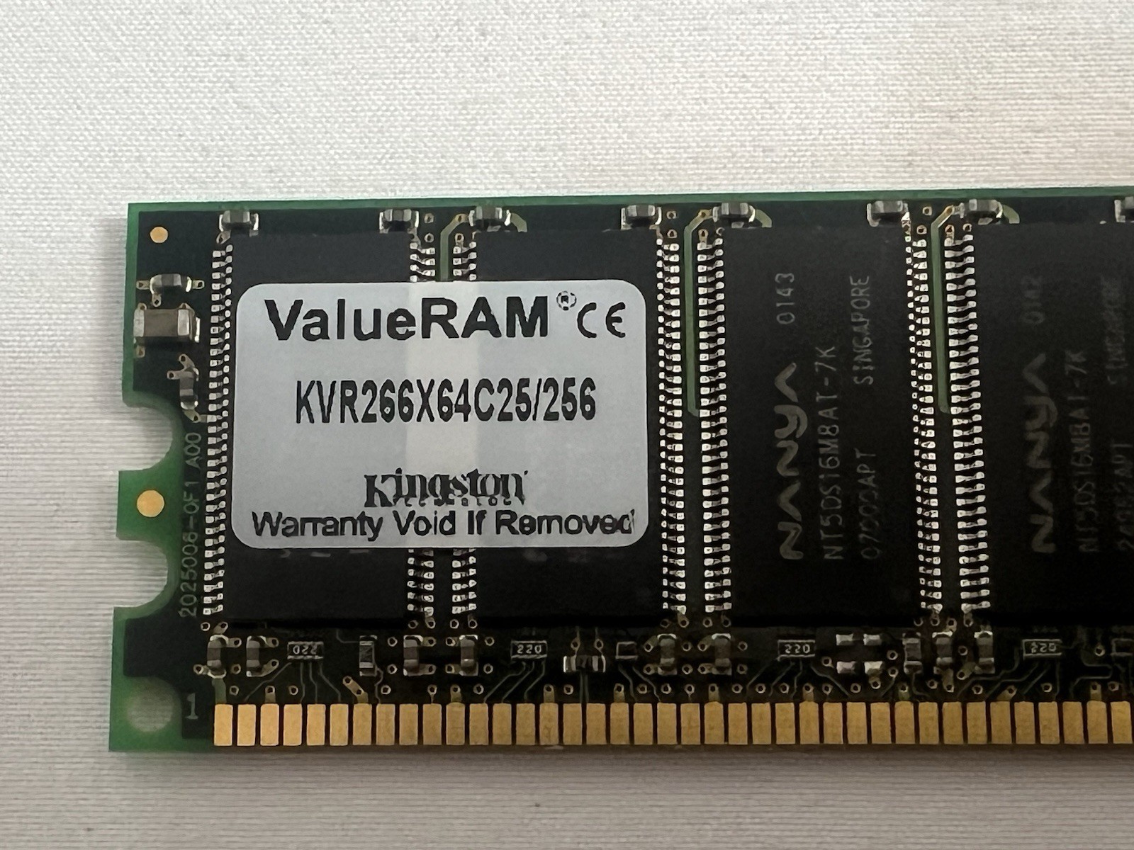 Kingston ValueRAM 256MB DDR PC2100 266MHz DDR1 RAM DESKTOP DT Memory ( VINTAGE )