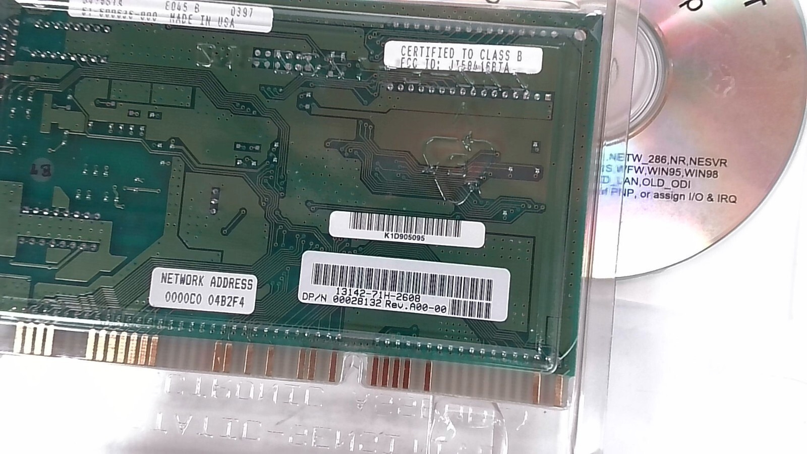 SMC 8416BTA 60-600508-001 Rev. B ISA Ethernet Card ISA BNC AUI 10BT RJ45