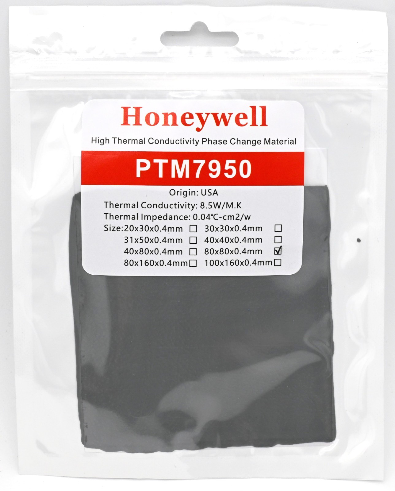 Honeywell PTM7950 80x80x0.4mm Phase Change Thermal Paste Laptop CPU Graphics