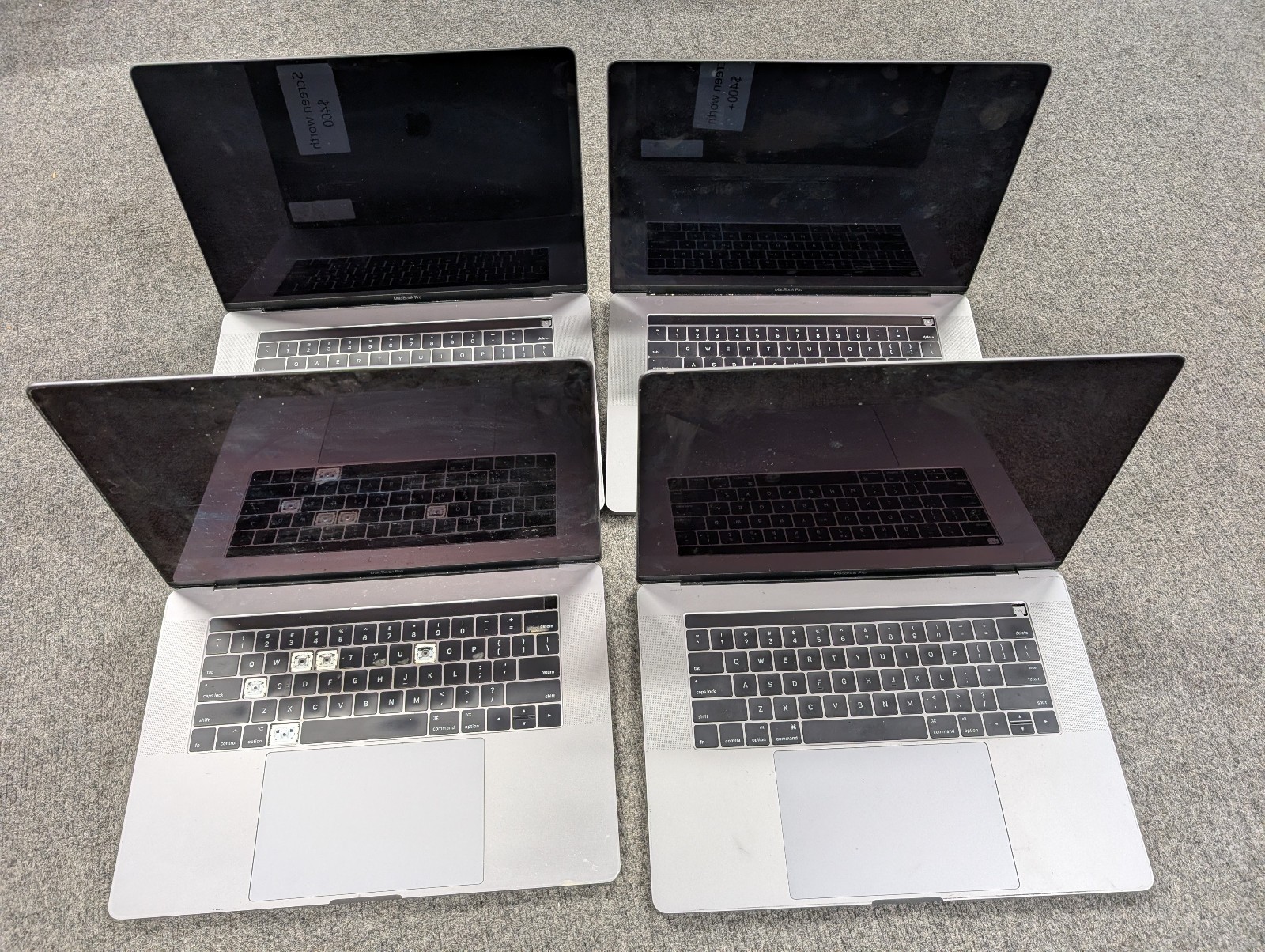 Lot of 4 2016 2017 15″ Macbook Pro A1707 LCD Screen Assembly Grade C GRAY X16