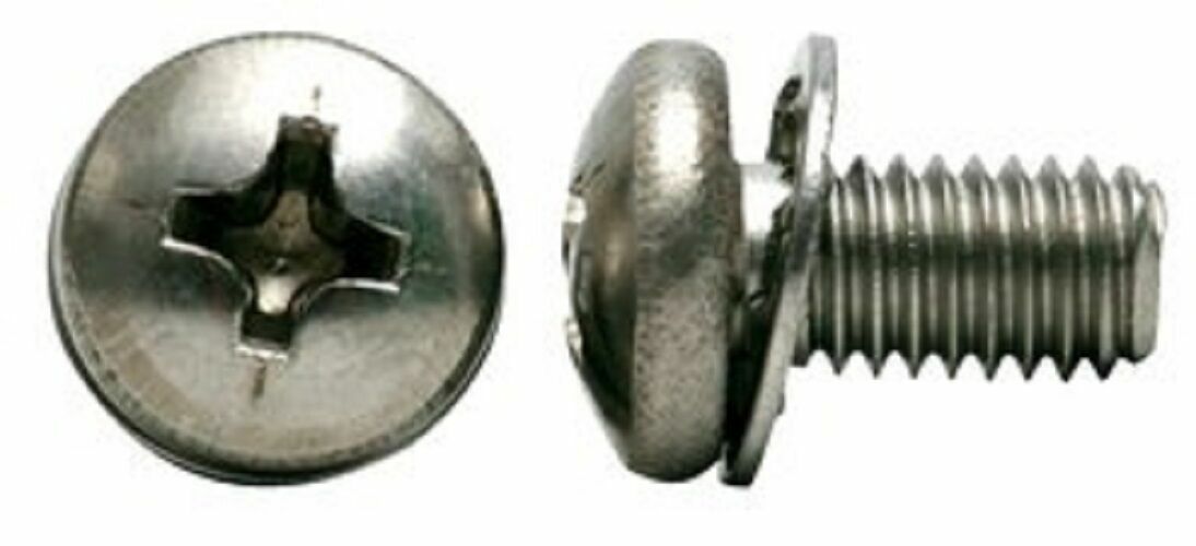 Round Head Machine Screw w/ Lock Washer – 4-40 x 1/2″