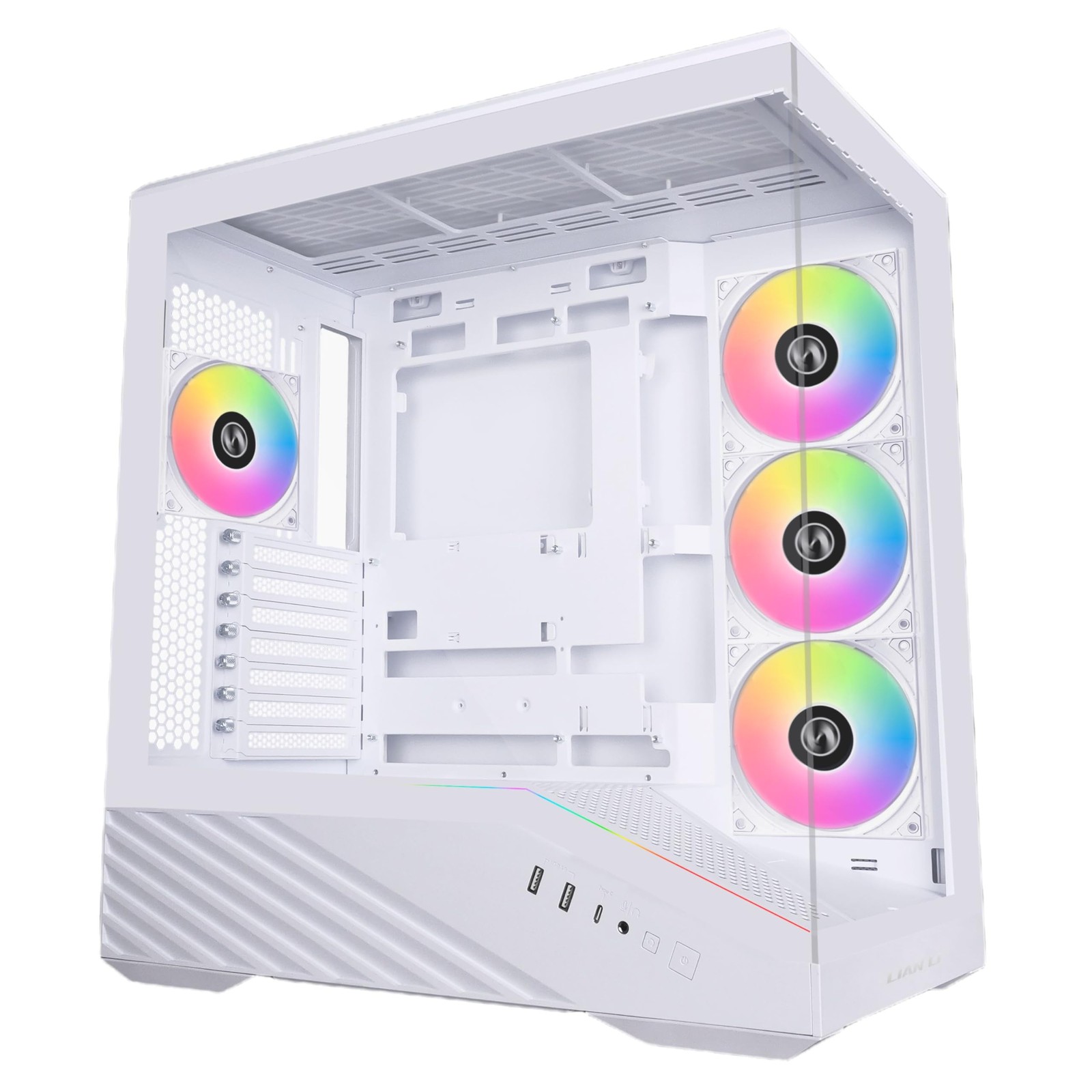 Lian Li V100 ATX MidTower PC Case, 4 x 120mm ARGB PWM Fans PreInstalled, LED …