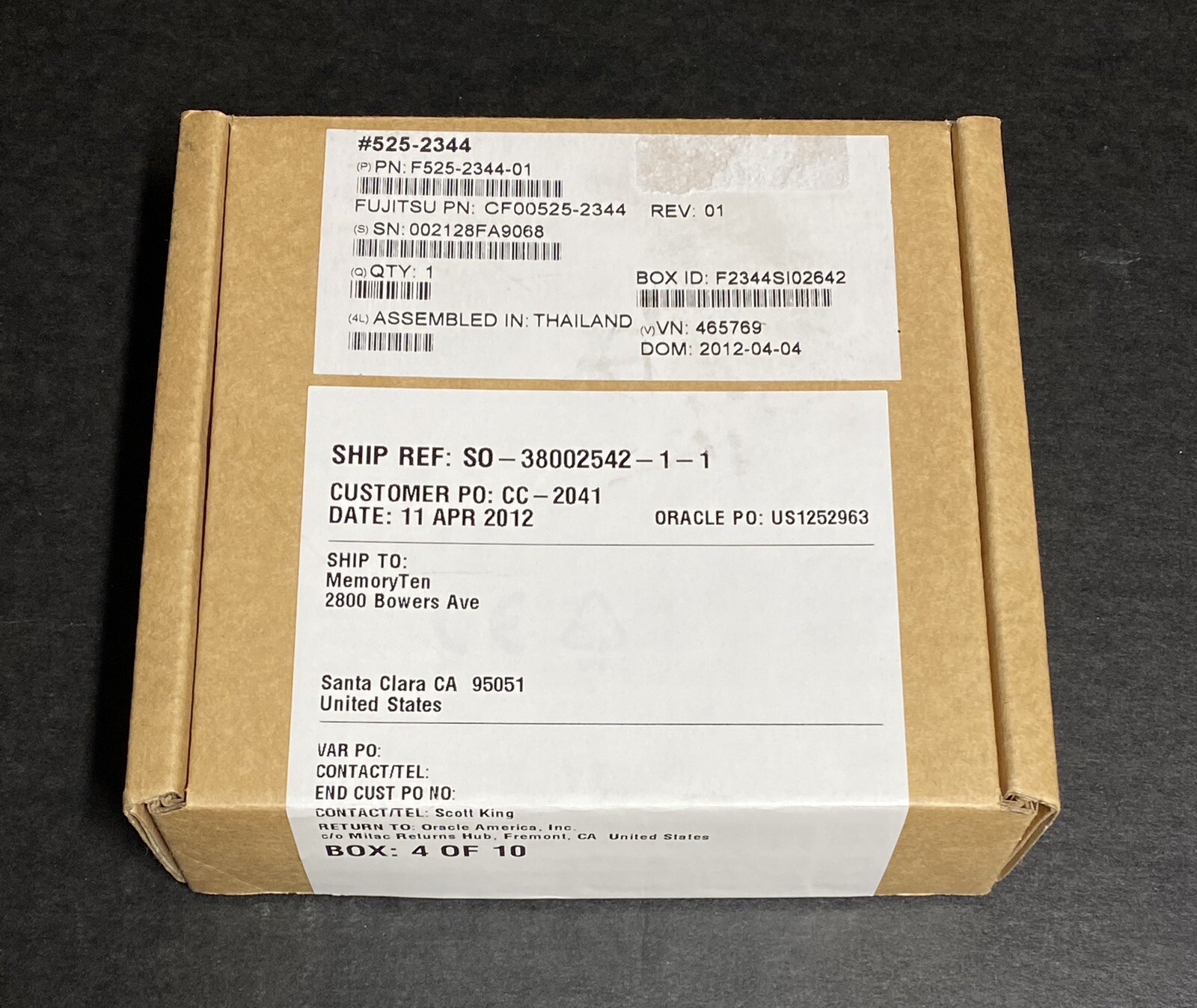 Sun 525-2344 System Configuration Prom SPARC Enterprise T5120 T5220 T5240 T5440