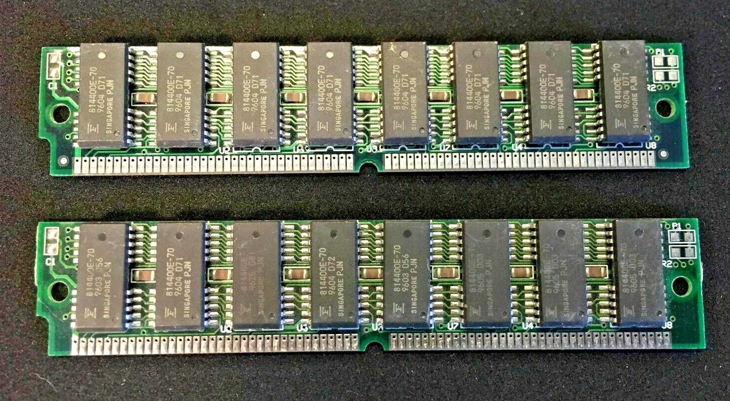 2x 16MB 72-Pin 60ns EDO Non-Parity 5V 4×32 SIMM 32MB Memory Apple Mac PC UNIX