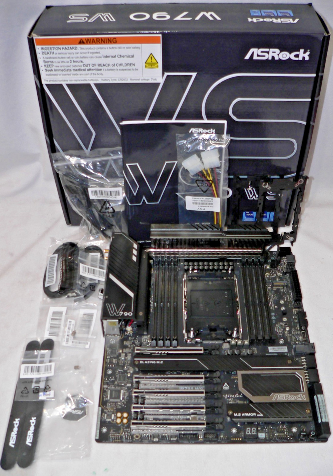 Asrock W790 WS LGA4677 DDR5 ECC R WiFi BT Dual 10Gb LAN M.2 USB 3.2 Motherboard