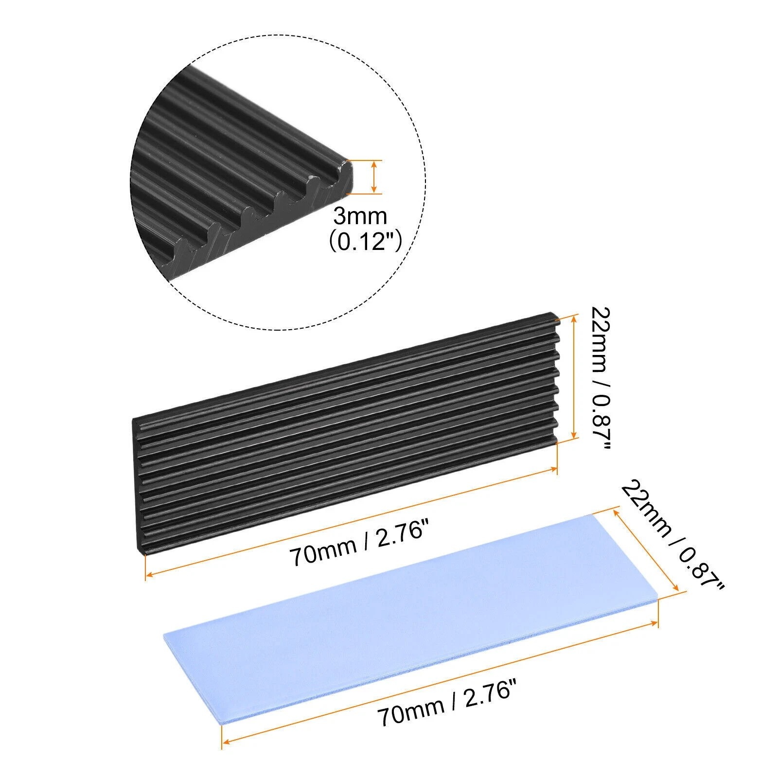 4 Pcs M.2 NGFF NVMe 2280 PCIE SSD Aluminum Cooling Heat Sink With Thermal Pad