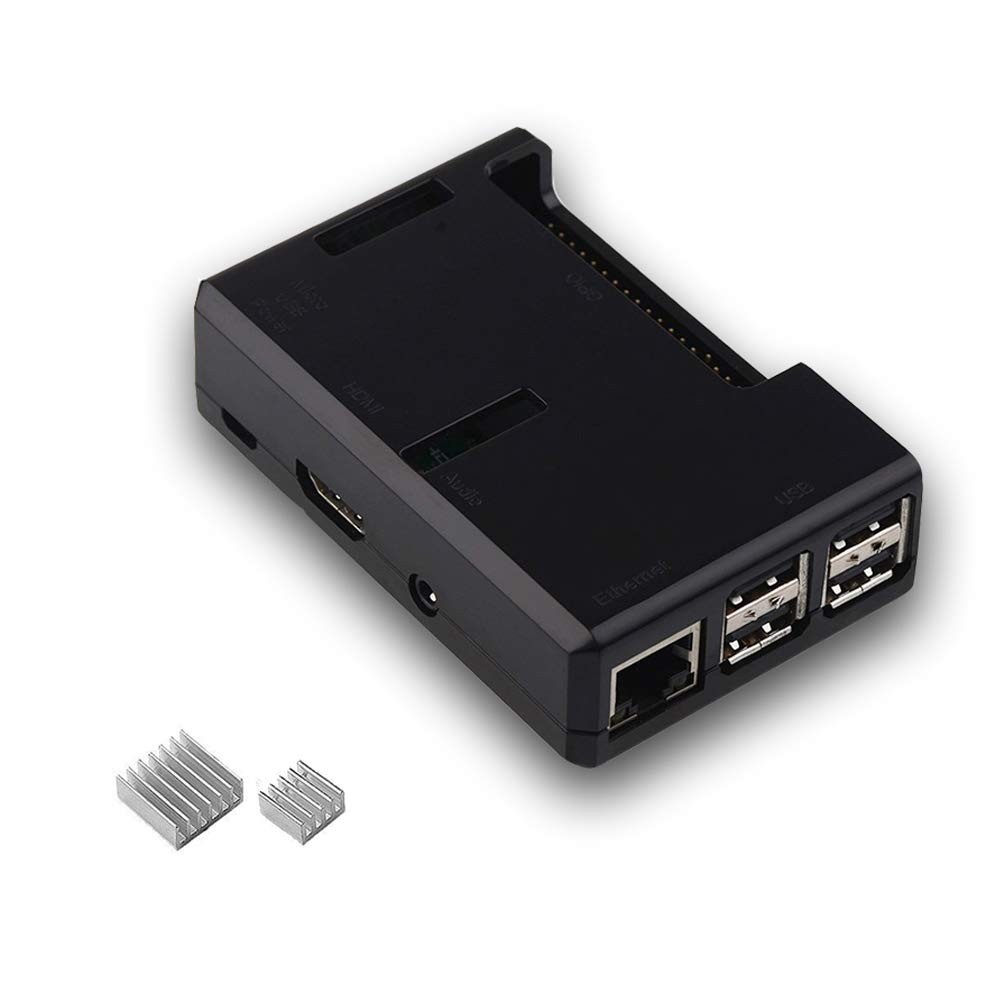iUniker Raspberry Pi 3 Case – Transparent with Heatsink for 3B+, 3B, Black