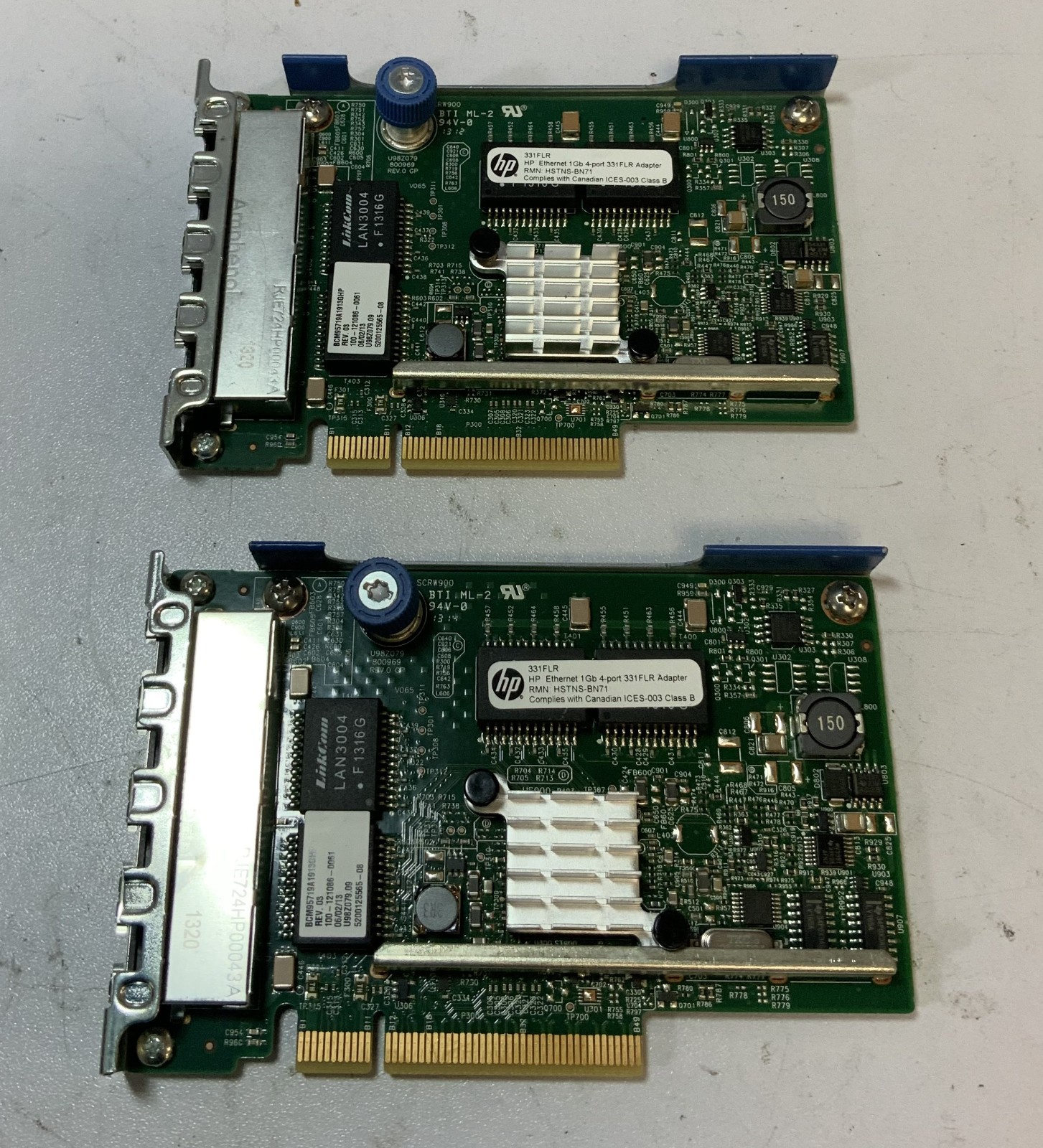 (Lot of 2) HP 331FLR 4-Port 1Gb Ethernet Network Adapter Card (629133-001) «Q1E»
