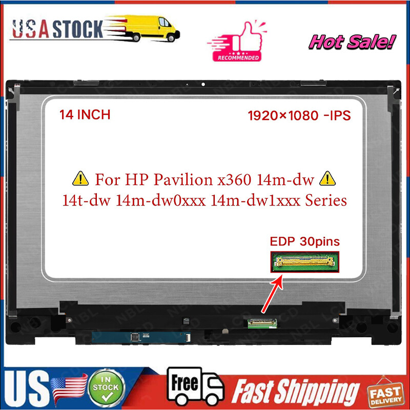 LCD Display Touch Screen Assembly for HP Pavilion x360 14-DW1010WM 14-DW1024NR