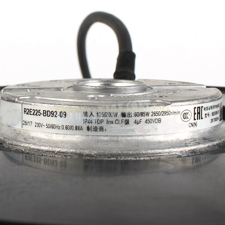 R2E225-BD92-09 M2E068-DF 230VAC Φ225MM 135W Inverter/Purifier Centrifugal Fan