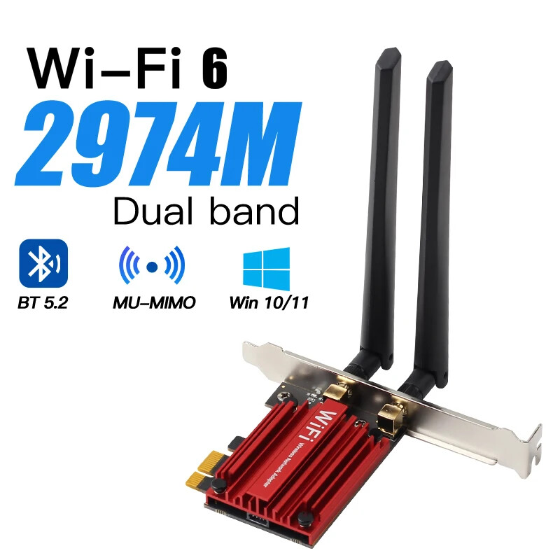 WiFi 6 AX200NGW Dual Band WiFi Adapter Bluetooth 5.2 PCIE Adapter For Desktop