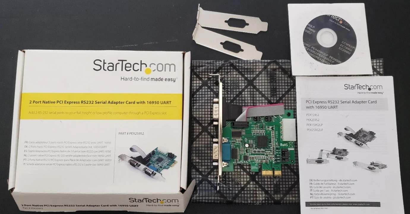 StarTech 2 Port Native PCI Express RS232 Serial Adapter Card with 16950 UART