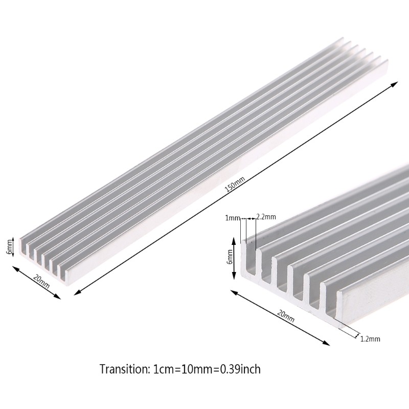 Heatsink Block Aluminum Cooling Cooler Heat Sink Heat Thermal Pads 5.9×0.79in