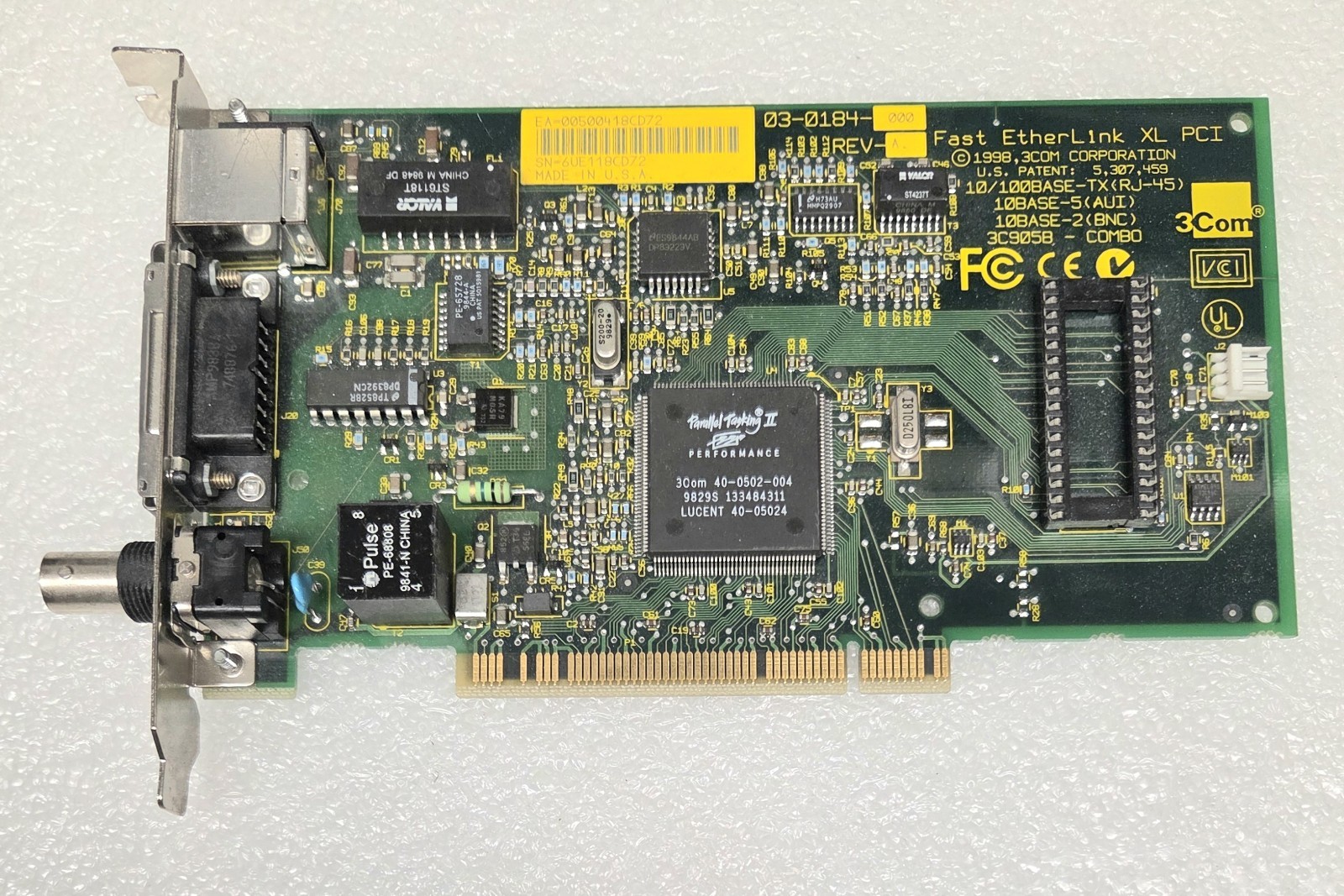 New 3COM 3C905C-TXM Ethernet PCI Network Card, 03-0201-200, Parallel Tasking