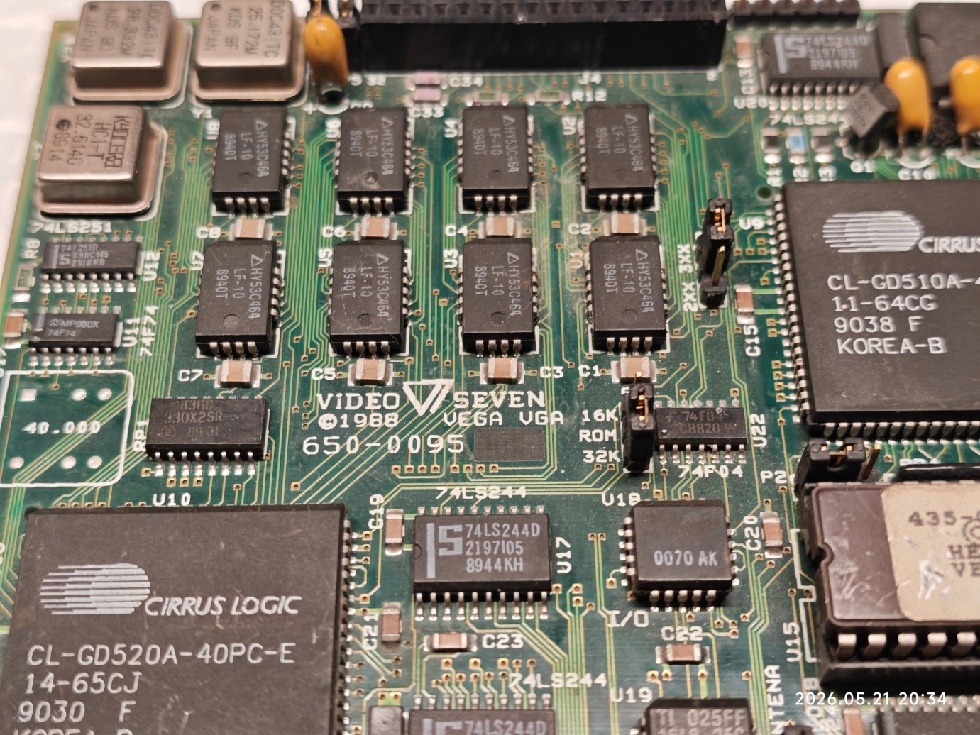 8-Bit ISA VGA/EGA Card SPEA / Video Seven 650-0095 VEGA VGA 256 KB RAM