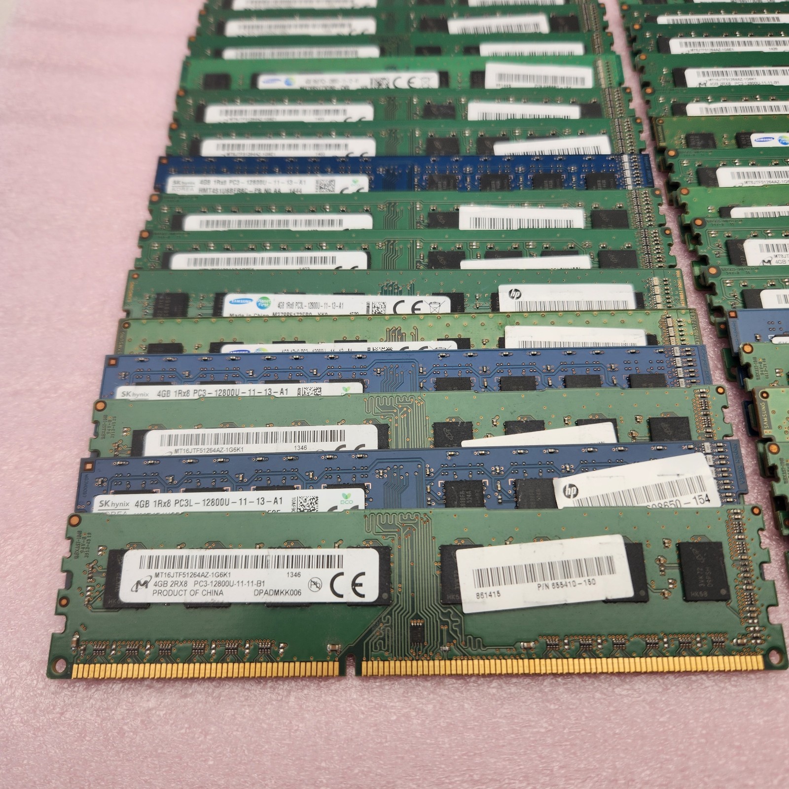Lot of 30 4GB DDR3 Mixed Major Brands Desktop RAM | PC3-12800U DIMM 1600 Non-ECC