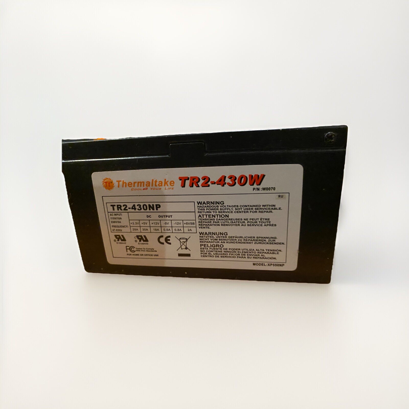 Thermaltake TR2-430W 430W Computer Power Supply Model: W0070RU Tested Works!