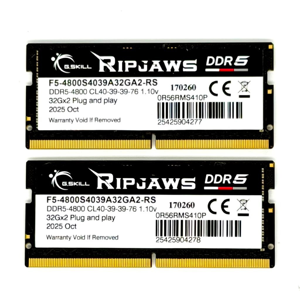 GSkill Ripjaws 64GB (2x32GB) DDR5 4800MHz Laptop RAM SO-DIMM Kit NWOB New No Box