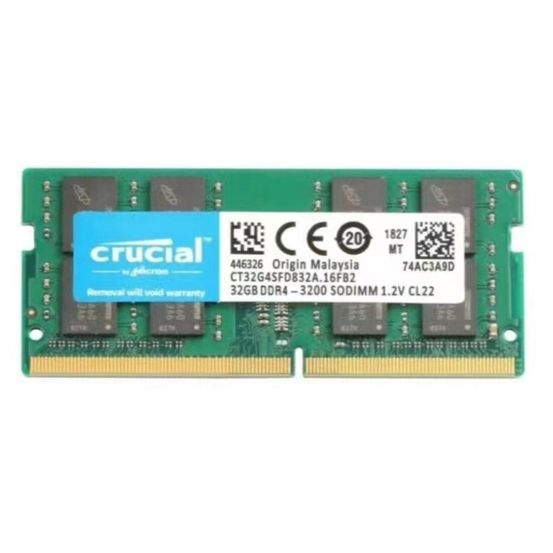 New Crucial 128GB 4X32GB DDR4 3200MHz PC4-25600 SODIMM Memory Ram CT32G4SFD832A