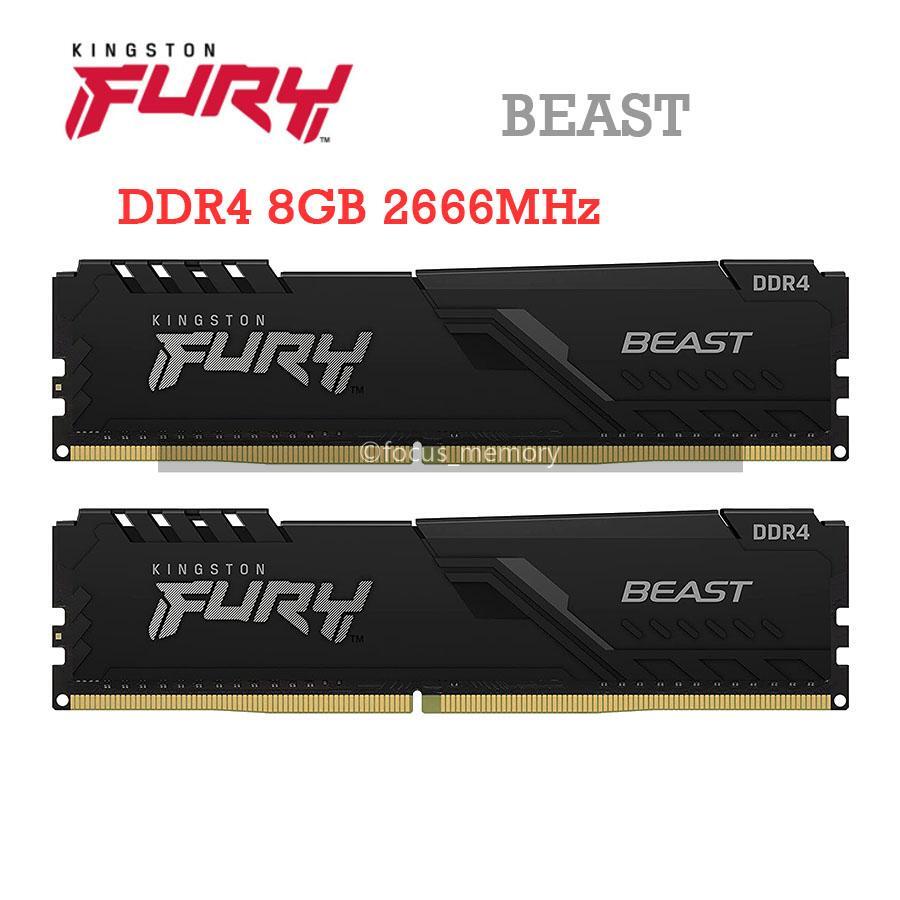 FURY BEAST 16GB (2×8 GB) Ram DDR4-2666 MHz PC4-21300 288-pin Desktop DIMM Memory