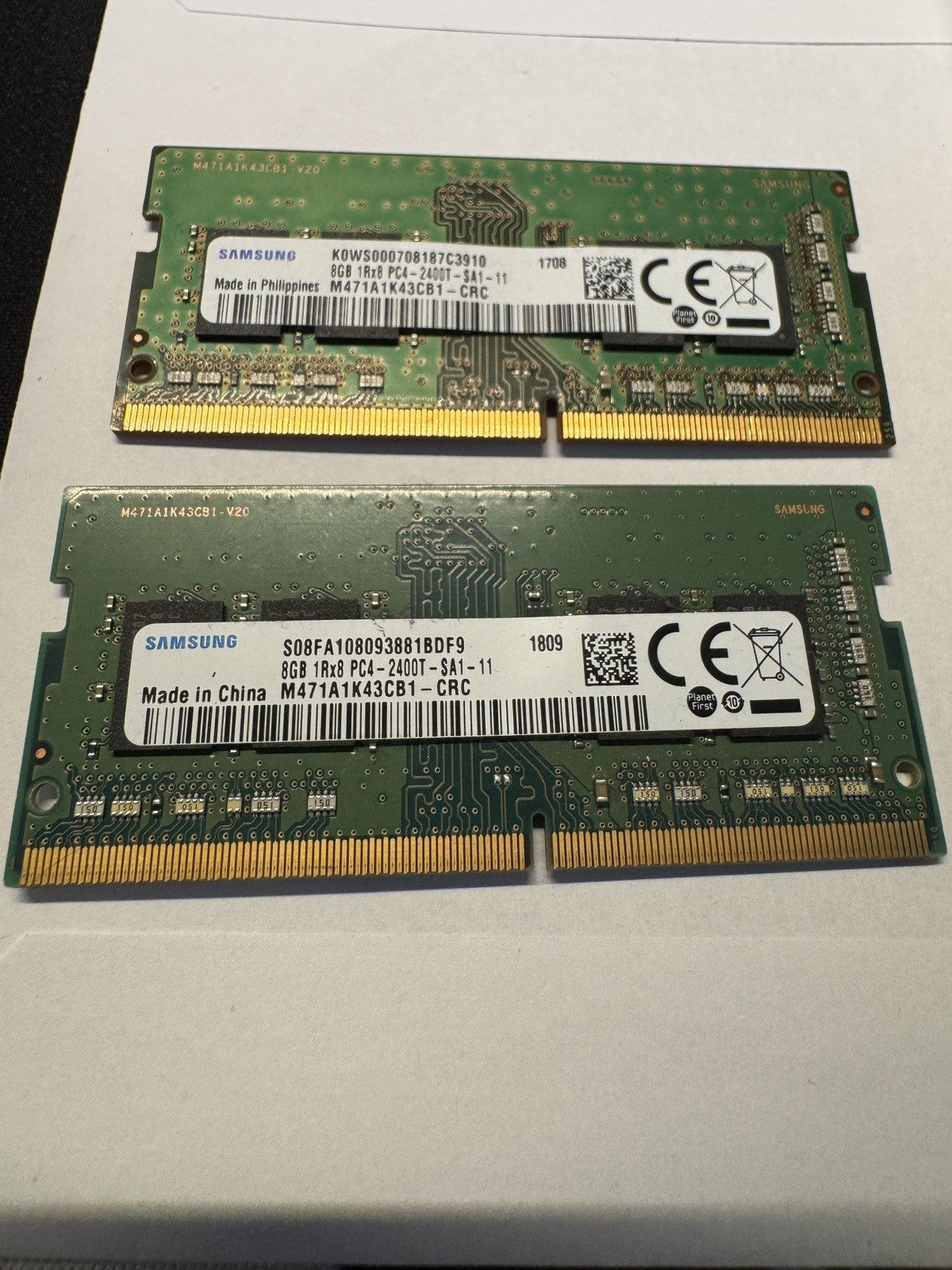 Samsung 16Gb 1Rx8 dual Modules DDR4 SODIMM Memory PC4-2400T-SA1-11