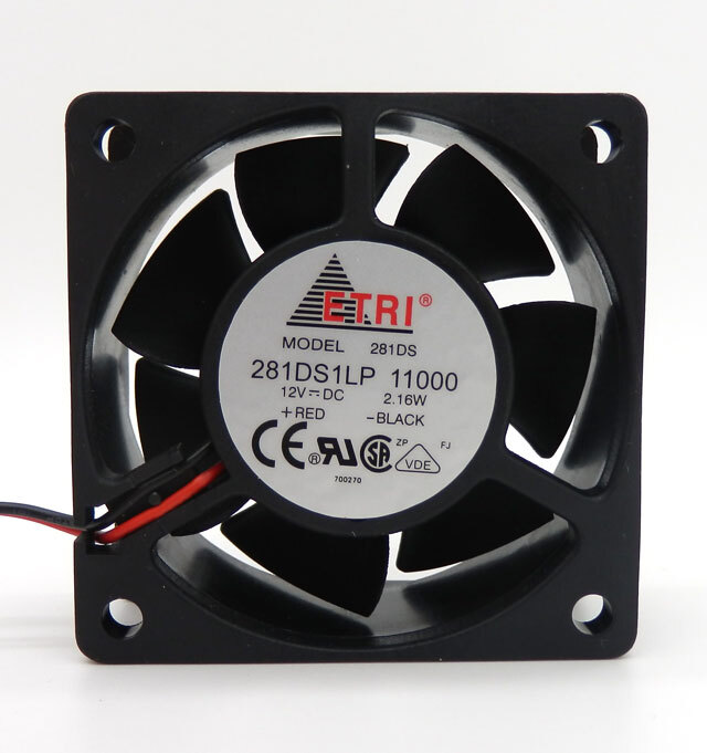 ETRI / Rosenberger 5000 RPM DC Axial Fan 60mm x 60mm x 25mm 281DS